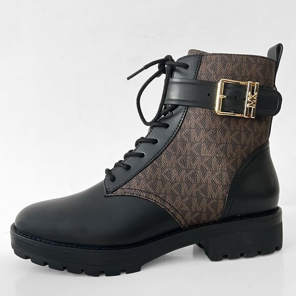 NEW Michael Kors Combat Moto Lace Up Booties, Ankle Boots- Size 6.5 M - Picture 1 of 16